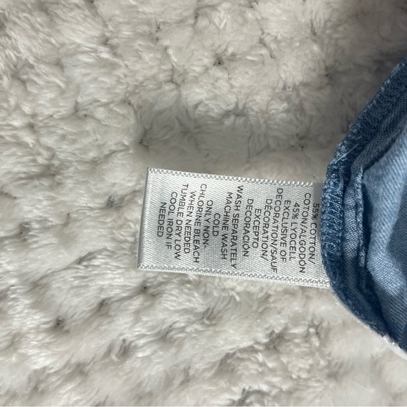 LOFT Dress Sleeveless Blue Casual Dress with Drawstring Waist Cotton Blend Small - Picture 10 of 10